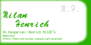 milan henrich business card